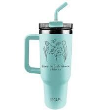 MUGS320 Stainless-Steel Mug w/Straw