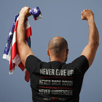 KHF4580LG-Hold Fast Adult T - Never Give Up