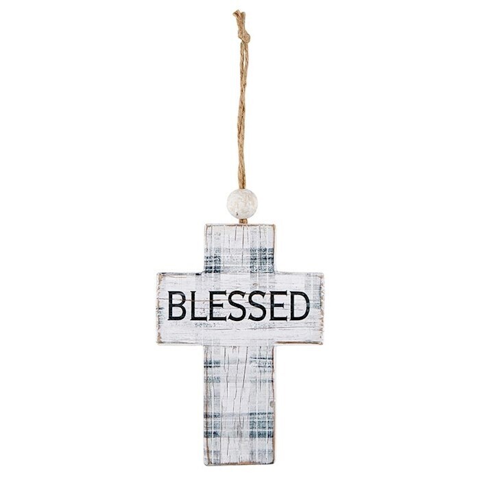 J5834 Blessed Plaid Cross