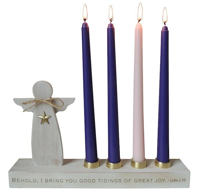 AD155 Good Tidings Angel Advent Candle Holder