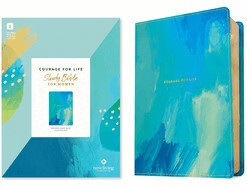 NLT Courage For Life Study Bible For Women Filament-Enabled-Brushed Aqua Blue LeatherLike