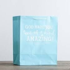 78682-Gift Bag-Value-God Made You...Psalm 139:14-Light Baby Blue-Large