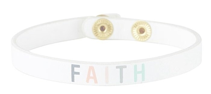 J5721-Faith Leather Snap Bracelet