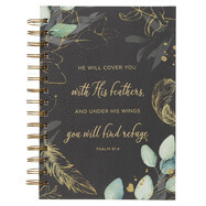 JLW129-LG Wire Journal He Will Cover You Psalm 91:4