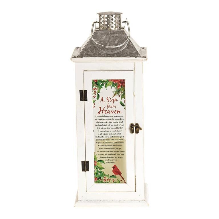 CHLTN-101LW-LANTERN CARDNAL A SIGN FROM HEAVEN 17&quot;H