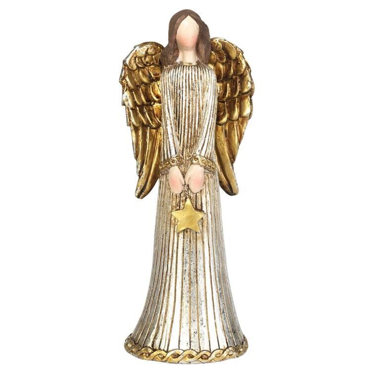 CHANGR-707-ANGEL GOLDEN WITH STAR RESIN 5.75&quot;H