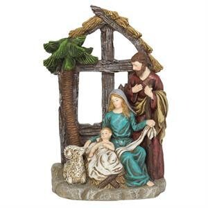 CHFIGR-241-1 PIECE HOLY FAMILY IN CRECHE 7&quot;H