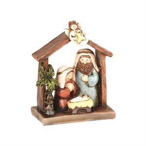CHFIGR-141 - 1 PIECE HOLY FAMILY IN CRECHE 5&quot;H