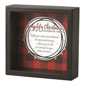 CHTTPLQW-1 TABLETOP PLAQUE SIMPLIFY CHRISTMAS