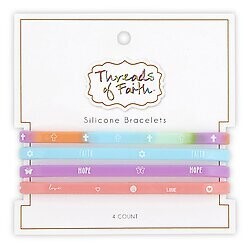 F3338-Faith Hope Love Silicone Bracelets-Rainbow