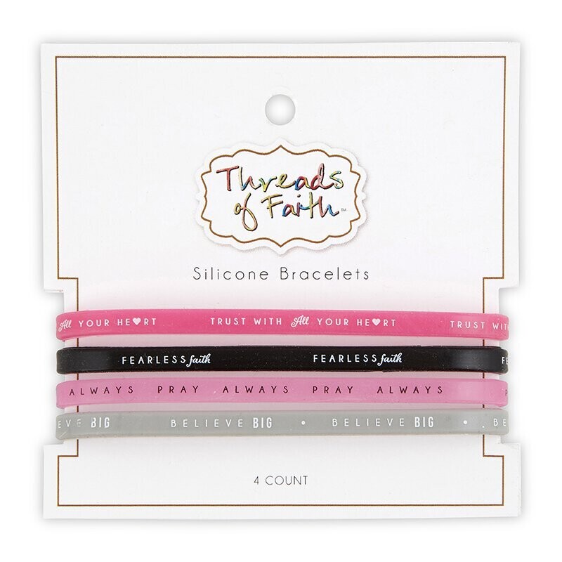 F3339-Bracelet Set-Threads Of Faith-Silicone-Fearless (Set Of 4)