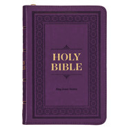 KJV205-KJV Compact Bible-Purple Faux Leather w/Zipper