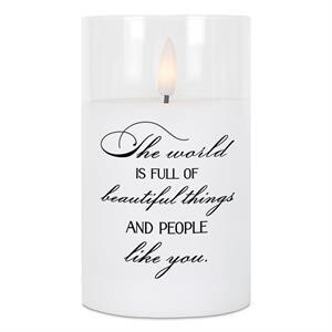 PGC-05-23WH LED Candle The World Is Full 5in White
