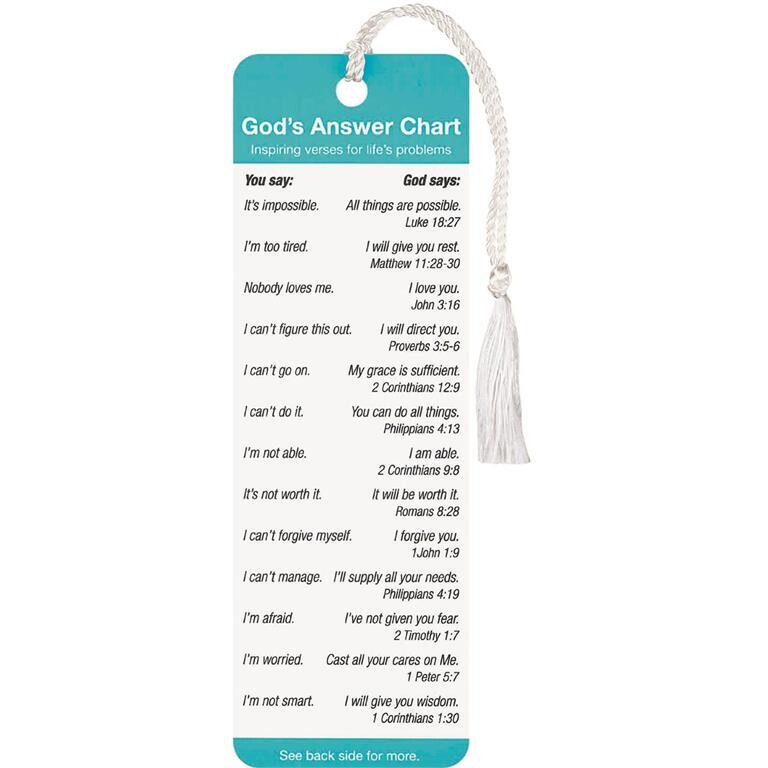 BKM-1591-God&#39;s Answer Chart Bookmark