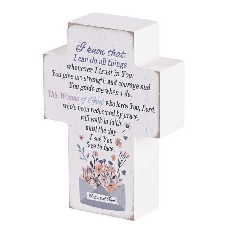 TPLKC34-108 TABLETOP CROSS WOMAN OF GOD 3X4