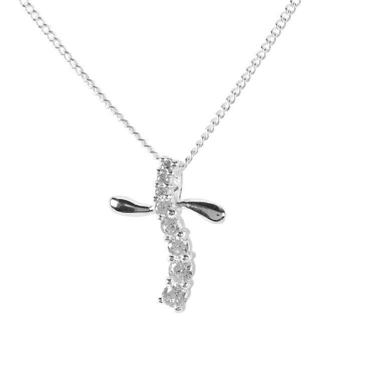 73-8066P NECKLACE JOURNEY CROSS/STONES