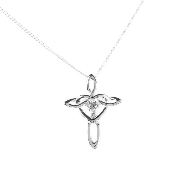 73-4880P NECKLACE MOBIUS CROSS/HEART 18IN CHAIN