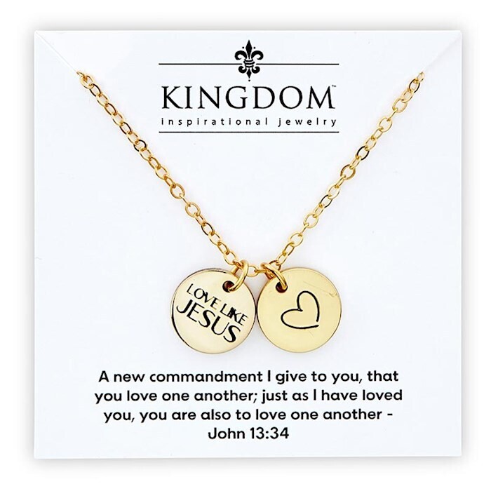 N7506 Heart Double Coin Gold-toned necklace 22&quot;
