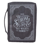 BBM698 Bible Cover Value Gray Be Strong in the Lord Eph. 6:10