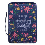 BBL696 Bible Cover Value Navy Everything Beautiful Ecc. 3:11