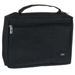 BBM783 Jet Black Poly-canvas Value Bible Cover with Ichthus Patch