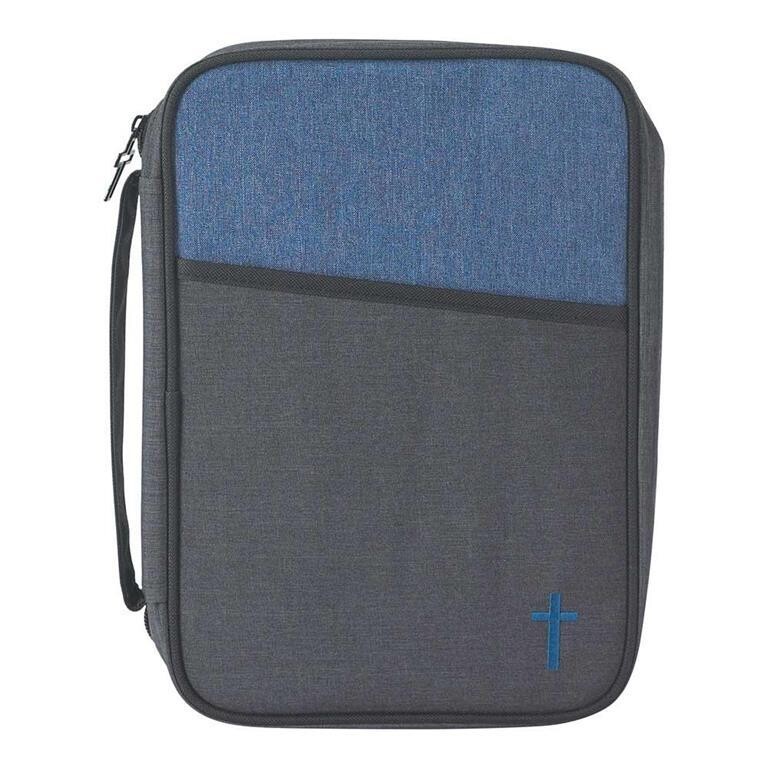 BCK-TL124-Bible Cover-Two Tone Blue/Black Polyester Thinline