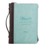 BBXL611 Bible Cover Extra Large Turquoise Blessed Is She Lk. 1:45