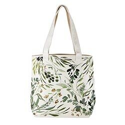 J6053 Canvas Tote-Loved/Floral (17&quot; x 14.5&quot; w/8&quot; Gusset)