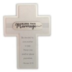 CR126 BLESS THIS MARRIAGE CROSS W/SE ACCENT, EASEL &amp; HANGER