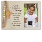 MF338 1ST COMM FRAME W/BEADS, CROSS, EASEL &amp; HANGER