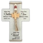 CR128  CONFIRM FABRIC CROSS W/BEADS, CROSS, EASEL, &amp; HANGER,