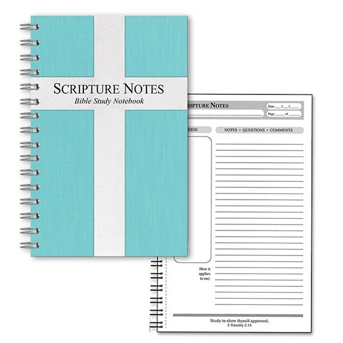 81905 Notebook-Scripture Notes Bible Study-Cross-Tiffany Blue