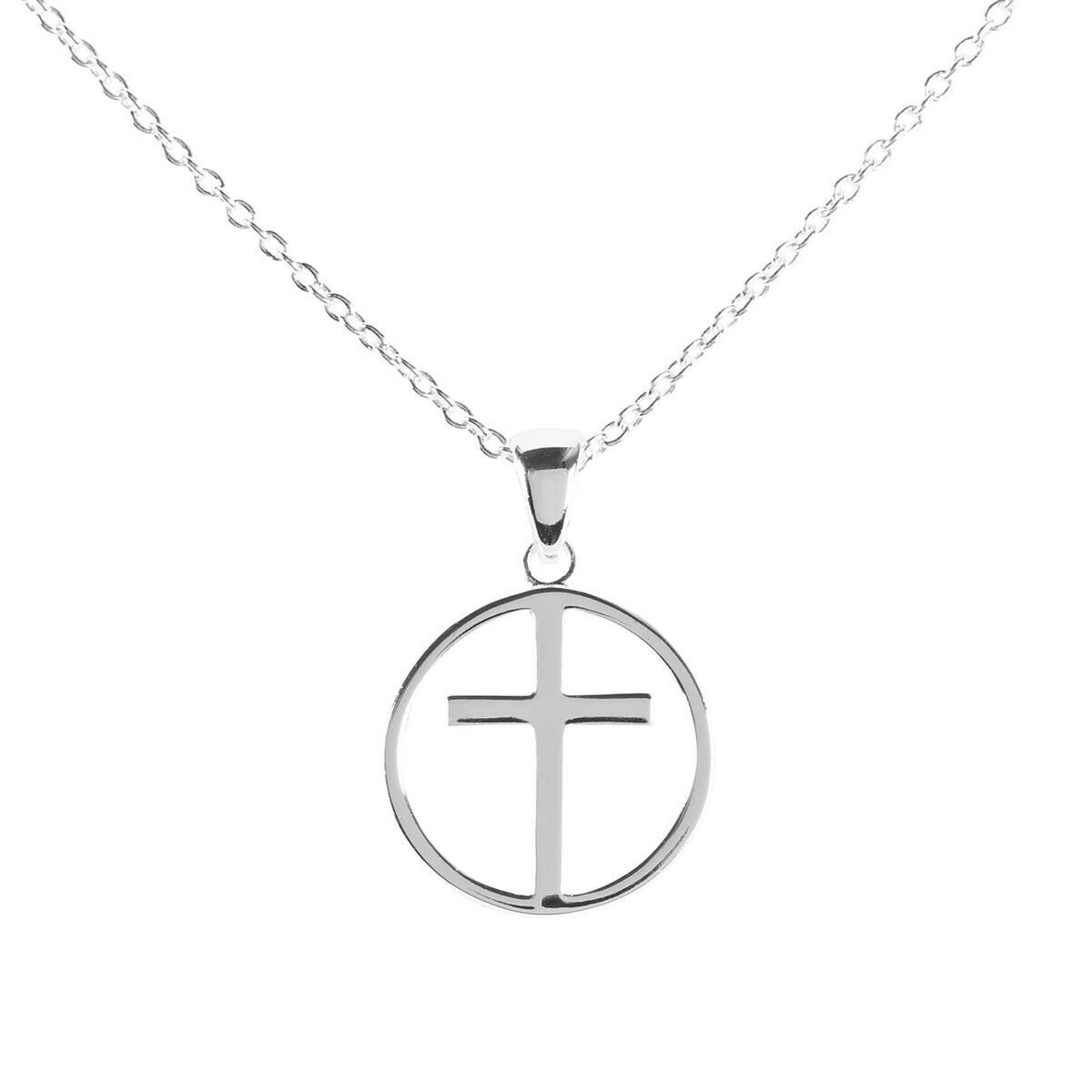 73-4881P NECKLACE OPEN CIRCLE/CROSS