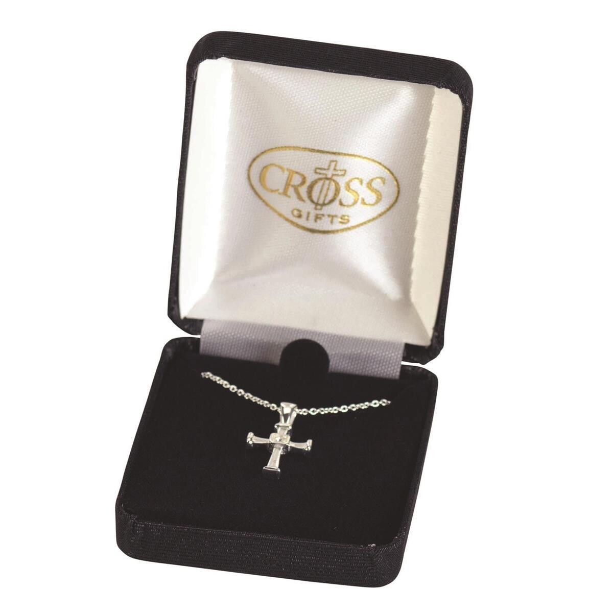 73-4829P Silver Plated Cross with Endcaps