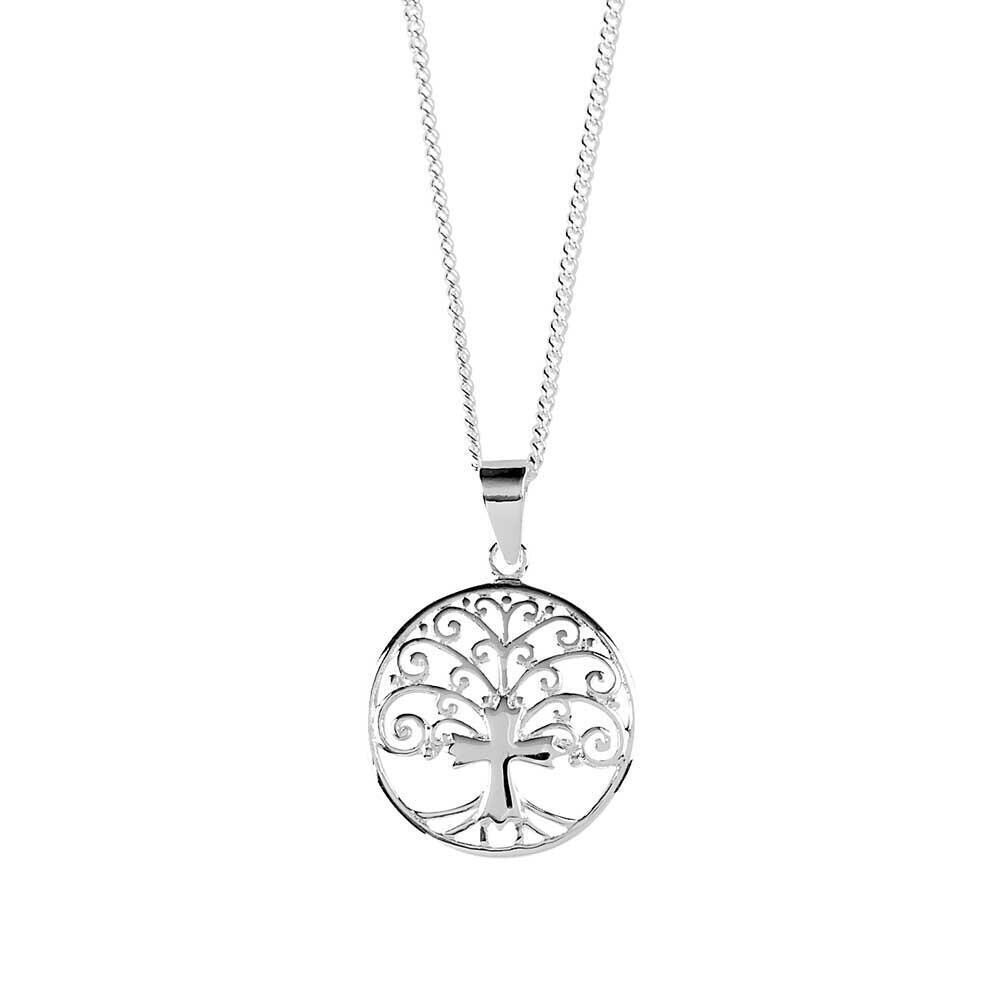 73-4776P Silver Plated Tree of Life on 18 inch Silver plated Chain