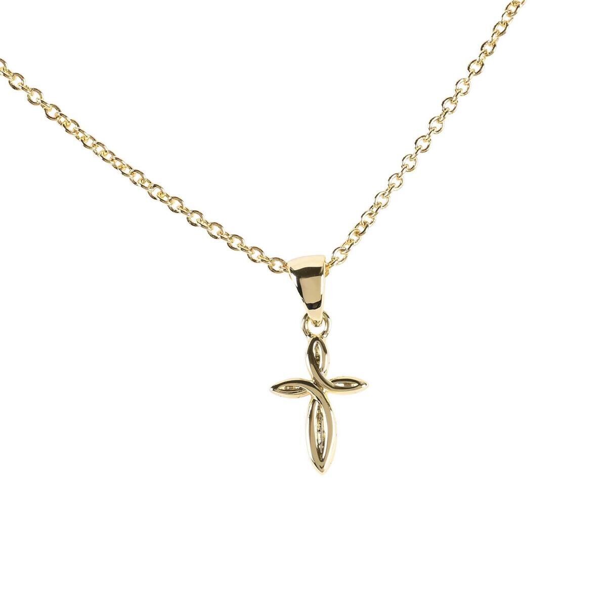 73-4883P NECKLACE MINI RIBBON CROSS 18IN CHAIN