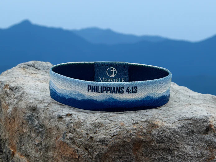 100-004-Mountain Horizon/ Philippians 4:13 Wristband- Large
