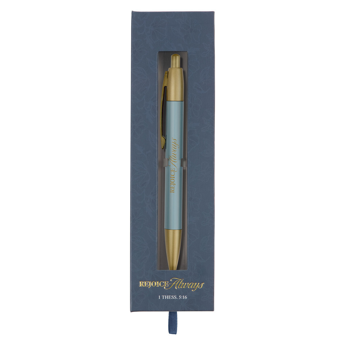 Pen Blue Floral- Rejoice Always
