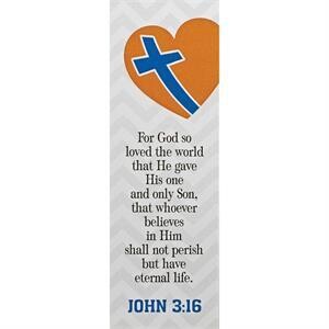 BKM-3186-Packaged Bookmarks John 3:16 2x6 12pk
