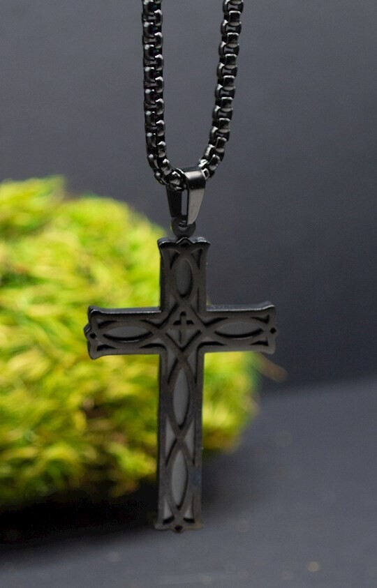 Necklace Eden Merry Cross Black Inlay