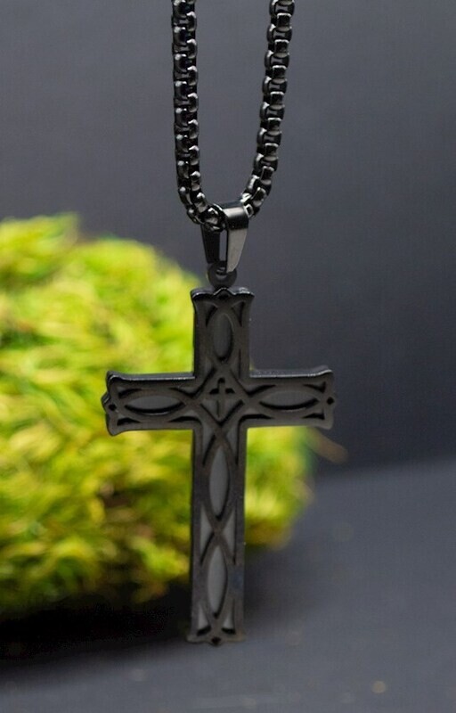 Necklace Eden Merry Cross Black Inlay