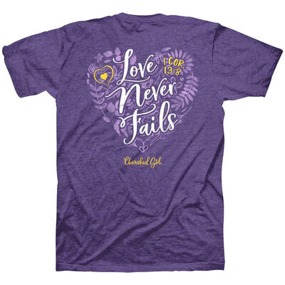 CGA4697LG Cherished Girl Adult T - Love Never Fails Floral