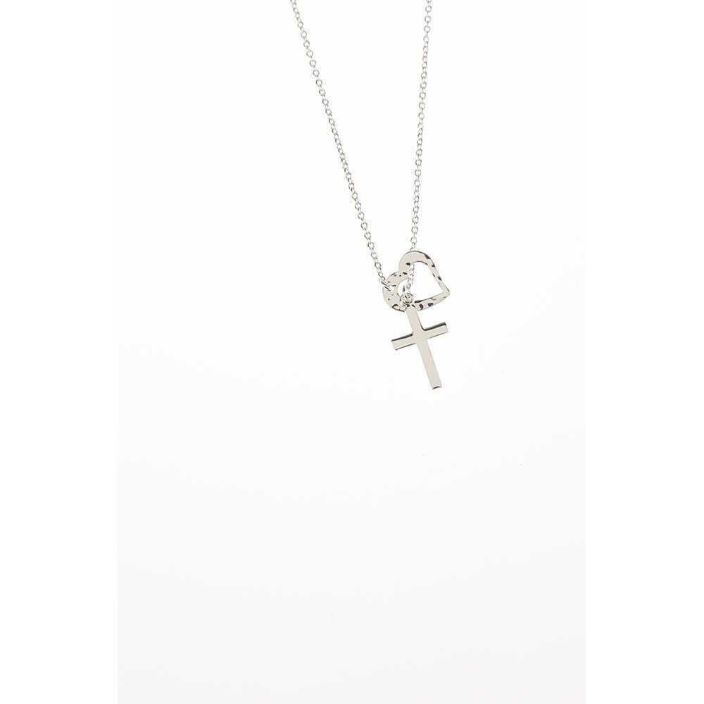73-3025P Chain with Heart and Cross interconnecting ends 18&quot;