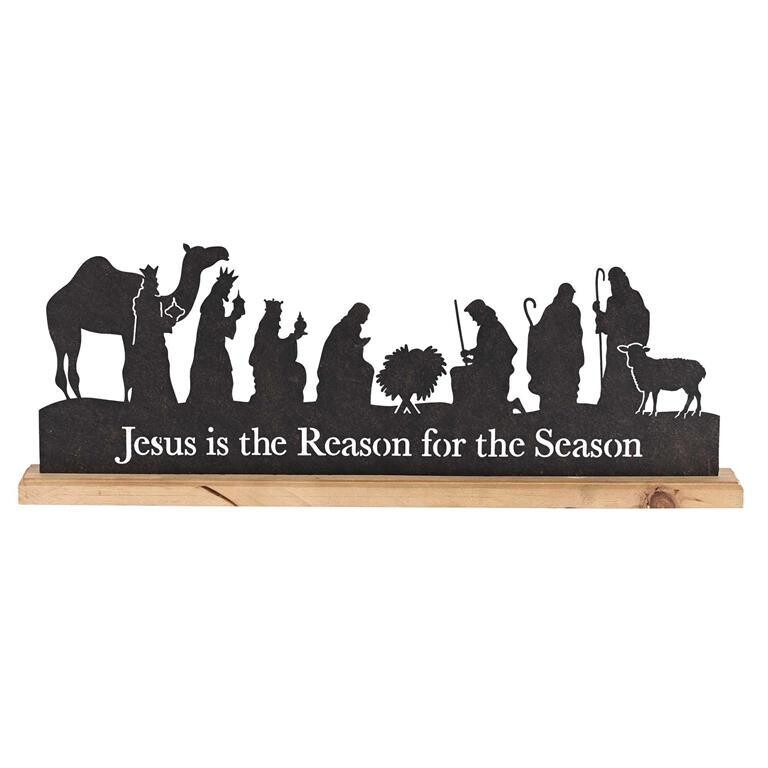 CHNATM-101-Nativity Holy Family Silhouette WoodBase