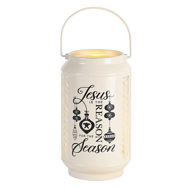 CHDLTN-100LWH-Lantern Jesus Is The Reason Ivory