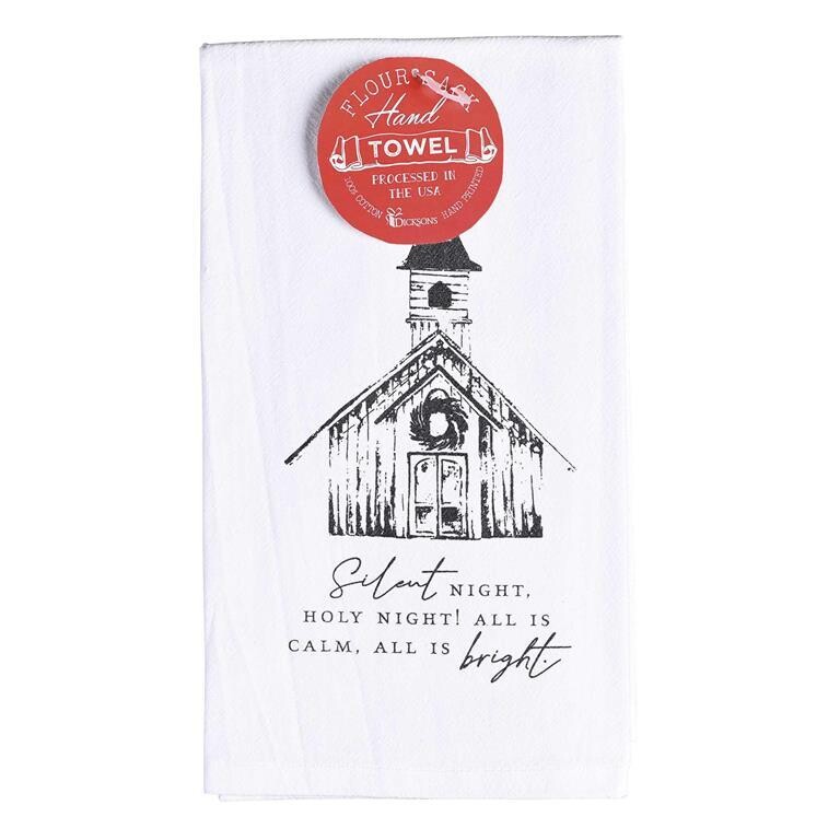 CHTOWEL-36-Flour Sack Towel Church Silent Night