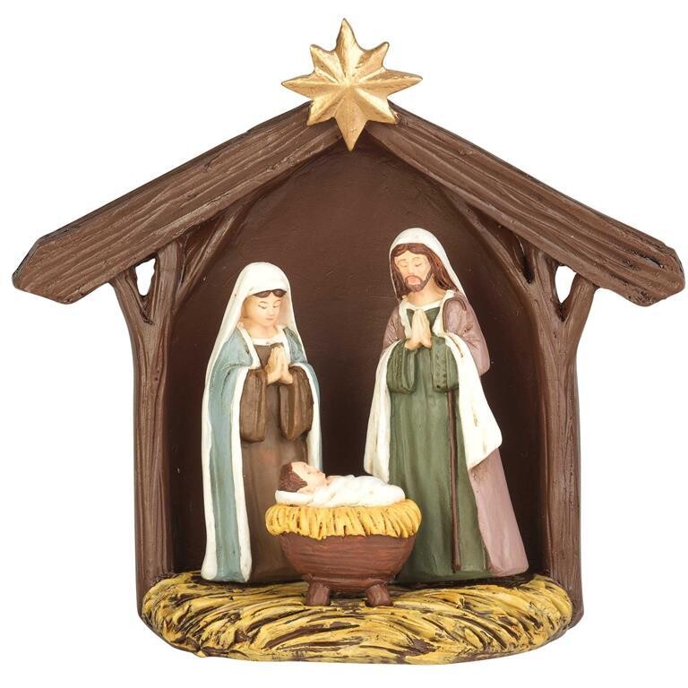 CHNATR-920-4 PIECE HOLY FAMILY WITH CRECHE 3 3/8&quot;