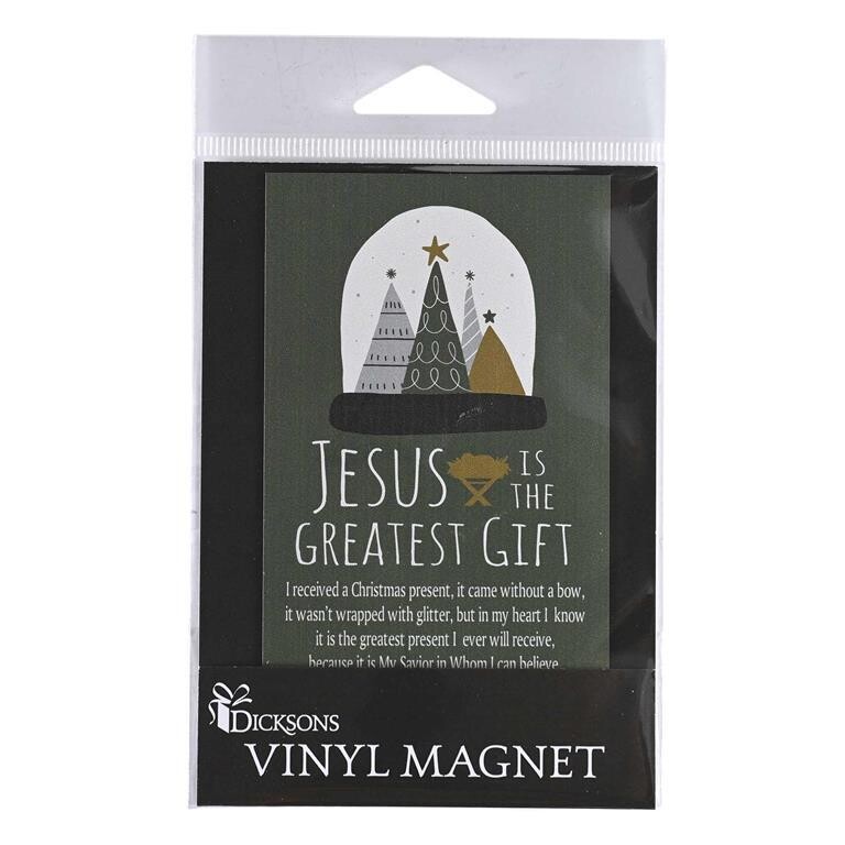CHMAG-1007-Magnet Jesus The Greatest Gift Pine Tree