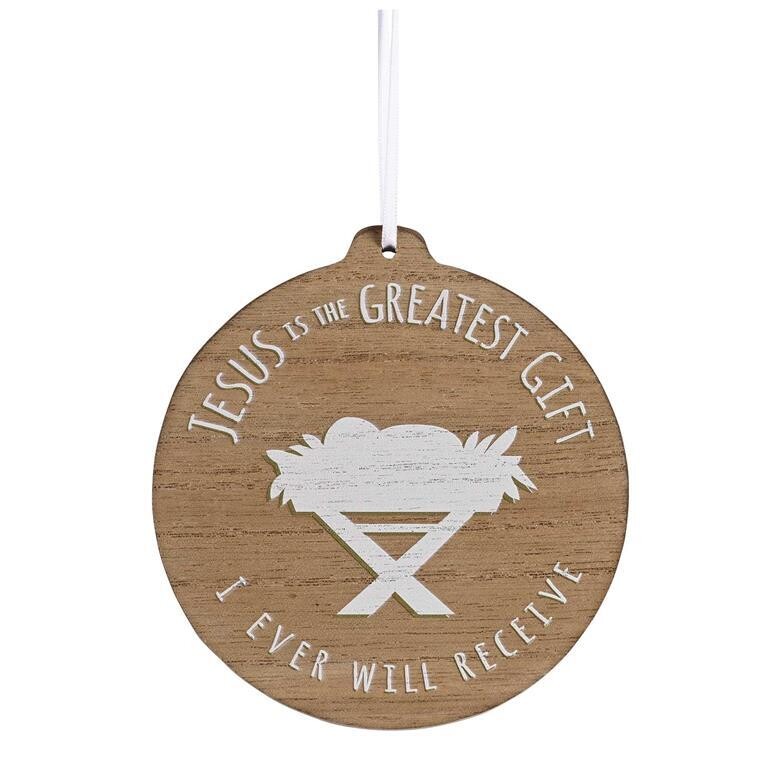 CHOW-1038-Ornament Wooden Jesus Is The Greatest