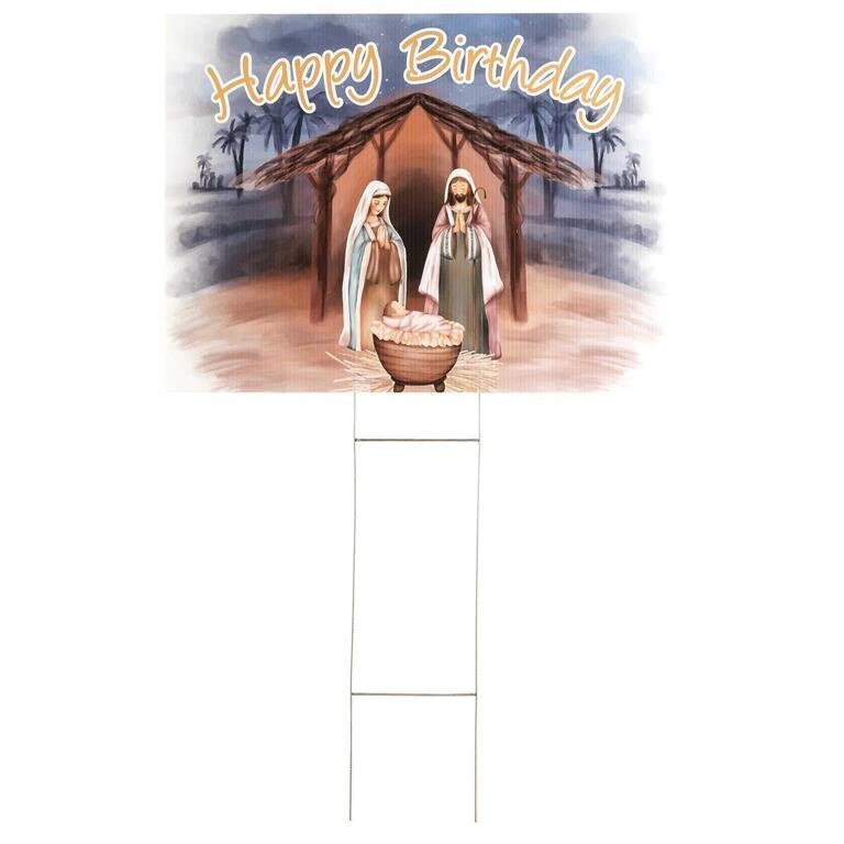 CHSIGN-512-YARD SIGN HAPPY BIRTHDAY JESUS